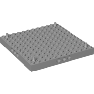 Lego kostka 12x12 s dírami (otvory), světle modro šedá (4218017, 4504743)